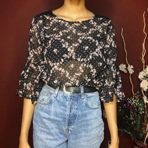 Sheer Floral blouse (vintage look)